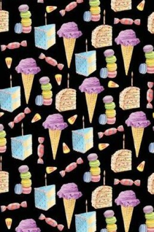 Cover of Journal Notebook Birthday Cake and Ice Cream Cones Pattern