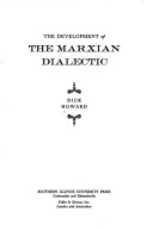 Cover of Development of the Marxian Dialectic