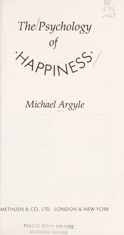 Book cover for The Psychology of Happiness