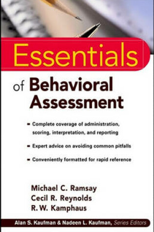 Cover of Essentials of Behavioral Assessment