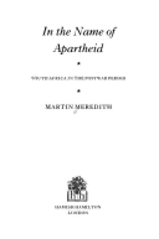Cover of In the Name of Apartheid