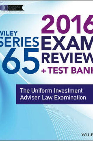 Cover of Wiley Series 65 Exam Review 2016 + Test Bank