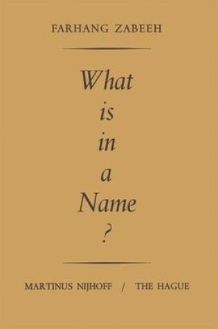 Cover of What Is in a Name?