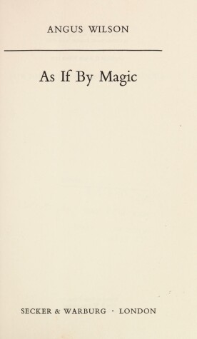 Book cover for As If by Magic