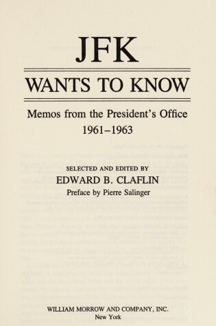Cover of JFK Wants to Know