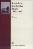 Cover of Rumanische Schriftsteller Im Exil 1945-1989