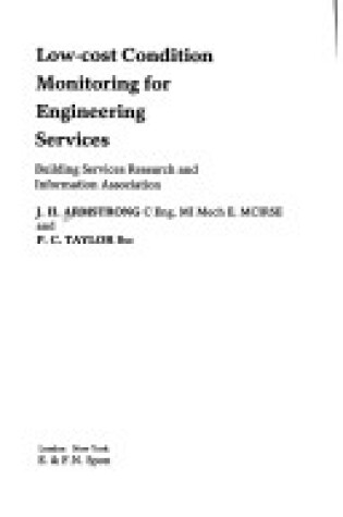 Cover of Low Cost Condition Monitoring for Engineering Services