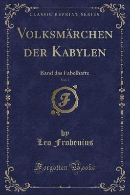 Book cover for Volksmärchen Der Kabylen, Vol. 3