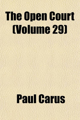 Book cover for The Open Court Volume 29