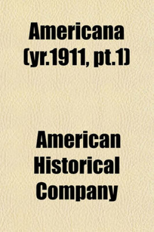 Cover of Americana Volume 10, PT. 1