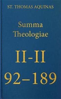 Book cover for Summa Theologiae II-II, 92-189