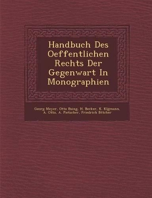 Book cover for Handbuch Des Oeffentlichen Rechts Der Gegenwart in Monographien