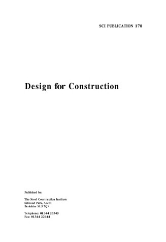 Book cover for Design for Construction