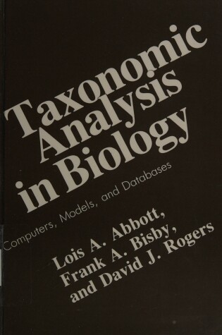 Cover of Taxonomic Analysis in Biology