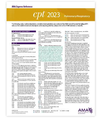 Cover of CPT 2023 Express Reference Coding Card: Pulmonary/Respiratory