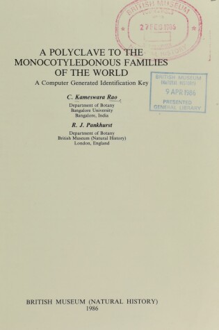 Cover of Polyclave to the Monocotyledonous Families of the World