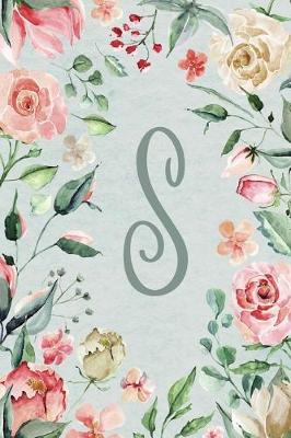 Book cover for Notebook 6"x9" Lined, Letter/Initial S, Teal Pink Floral Design