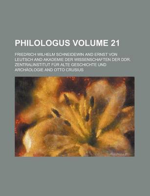 Book cover for Philologus Volume 21