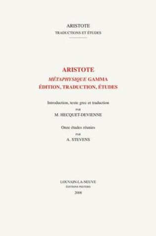 Cover of Aristote, Metaphysique Gamma
