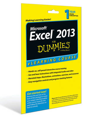 Cover of Excel 2013 For Dummies eLearning Course Access Code Card (12 Month Subscription)