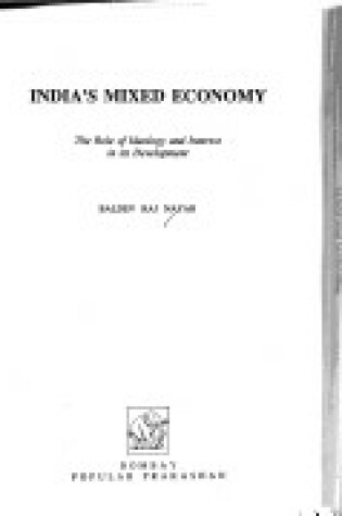 Cover of India's Mixed Economy