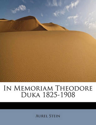 Book cover for In Memoriam Theodore Duka 1825-1908