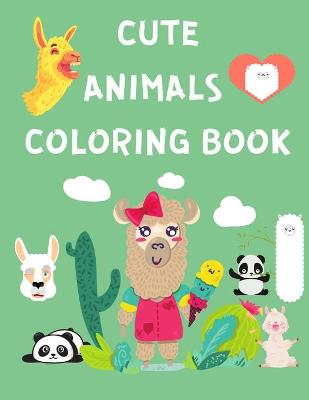 Book cover for Cute Animals Coloring Book