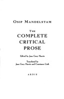 Book cover for The Complete Critical Prose