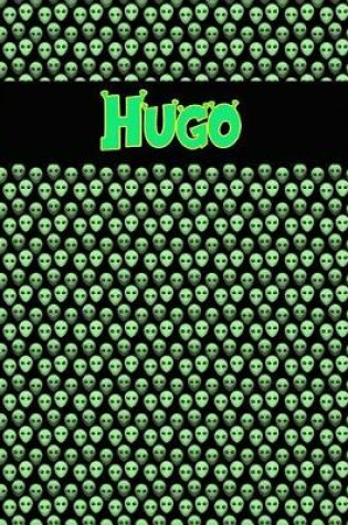 Cover of 120 Page Handwriting Practice Book with Green Alien Cover Hugo