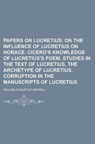 Cover of Papers on Lucretius
