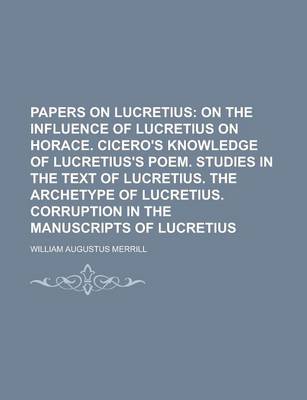 Book cover for Papers on Lucretius