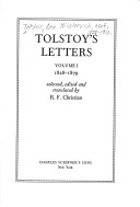 Book cover for Tolstoy's Letters
