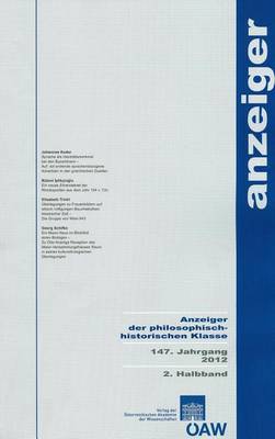 Cover of Anzeiger Der Philosophisch-Historischen Klasse, 147. Jahrgang 2012, 2. Halbband