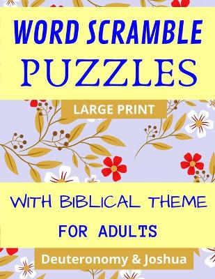 Book cover for Word Scramble Puzzles With Biblical Theme For Adults