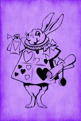 Book cover for Alice in Wonderland Journal - White Rabbit With Trumpet (Purple)