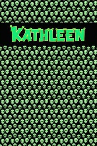 Cover of 120 Page Handwriting Practice Book with Green Alien Cover Kathleen