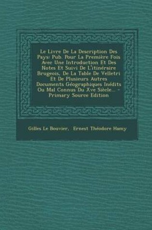 Cover of Le Livre De La Description Des Pays