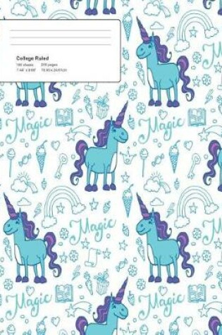 Cover of Unicorn Light Pattern Composition College Ruled Book (7.44 x 9.69) 200 page V12