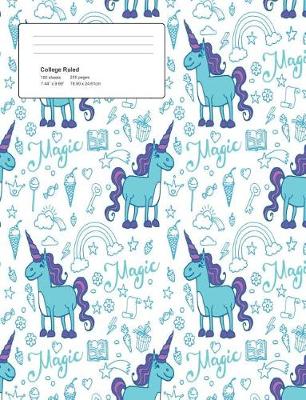Book cover for Unicorn Light Pattern Composition College Ruled Book (7.44 x 9.69) 200 page V12