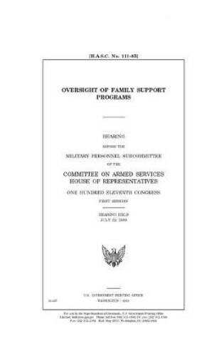 Cover of Oversight of family support programs