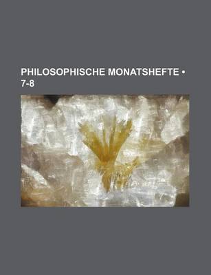 Book cover for Philosophische Monatshefte (7-8)