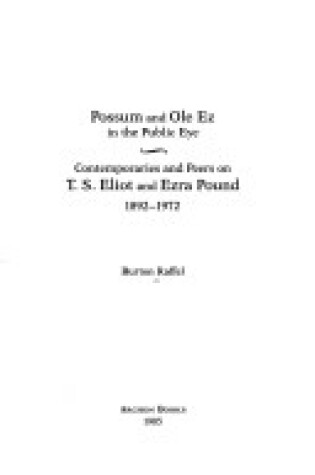 Cover of Possum and Ole Ez in the Public Eye