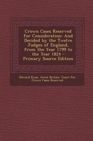 Cover of Crown Cases Reserved for Consideration