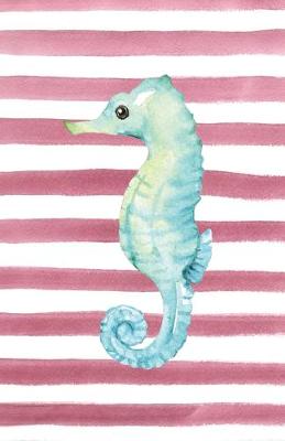 Book cover for Blue Seahorse Watercolor Stripe Journal, Narrow Ruled