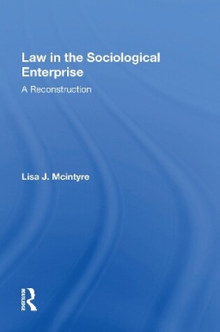 Cover of Law in the Sociological Enterprise