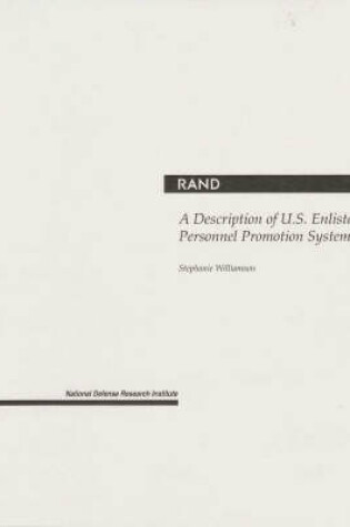 Cover of A Description of U.S. Enlisted Personnel Promotion Systems