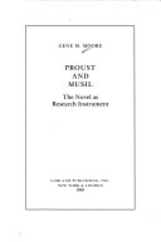 Cover of Proust & Musilthe Novel