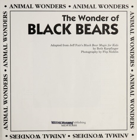 Book cover for The Wonder of Black Bears