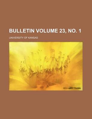 Book cover for Bulletin Volume 23, No. 1