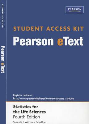 Book cover for StatCrunch with Pearson eText -- Access Card -- for Statistics for the Life Sciences